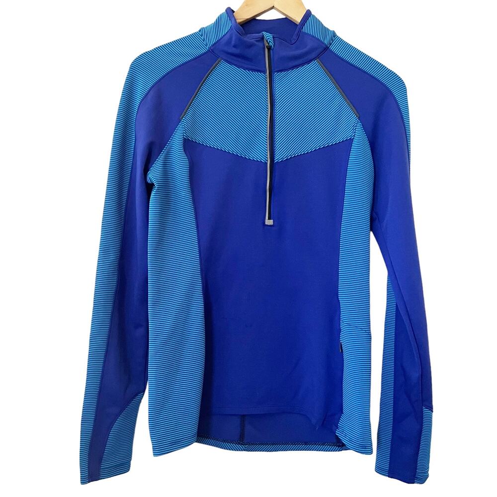 Athleta Blue Zip Pullover Sweater Size S